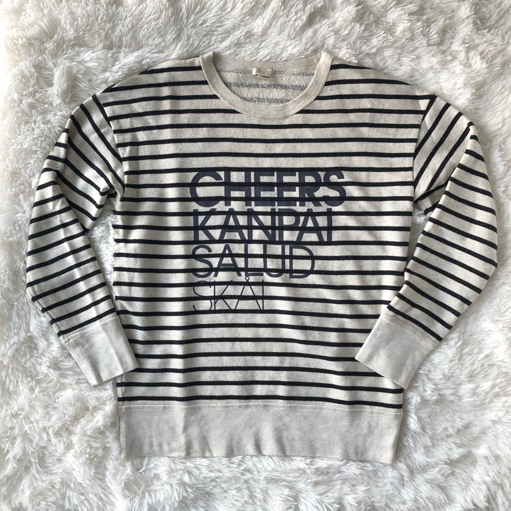 J.Crew Factory Striped Cheers Sweatshirt